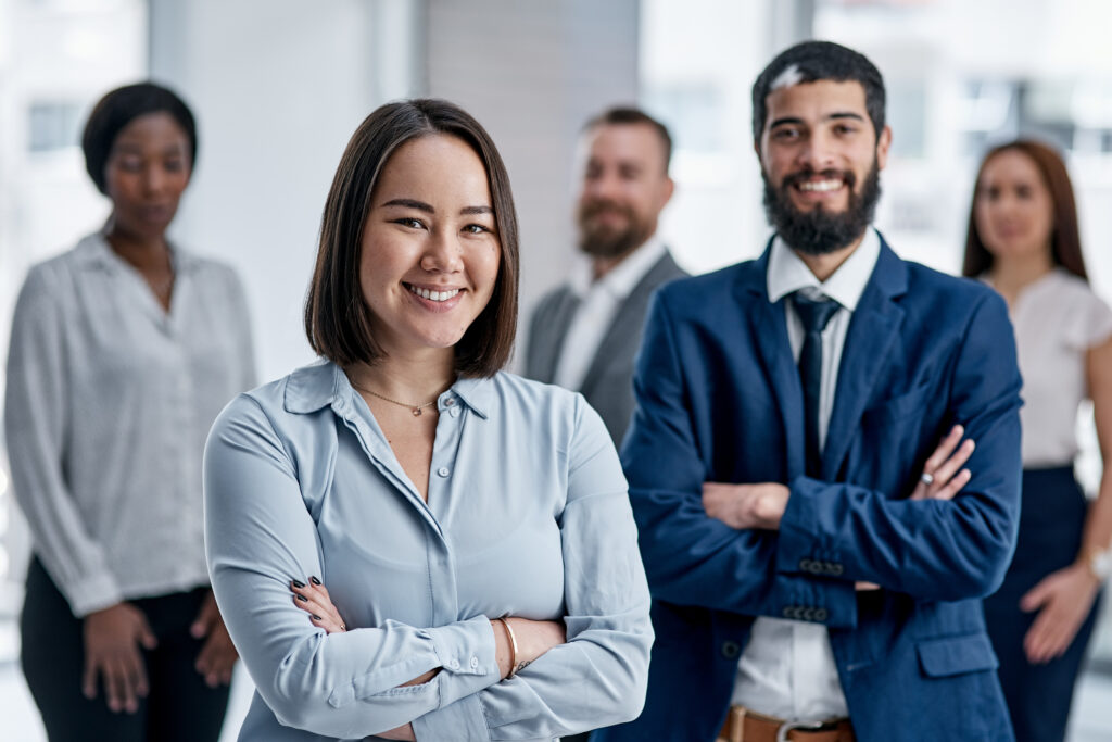 Employees posing for a photo.